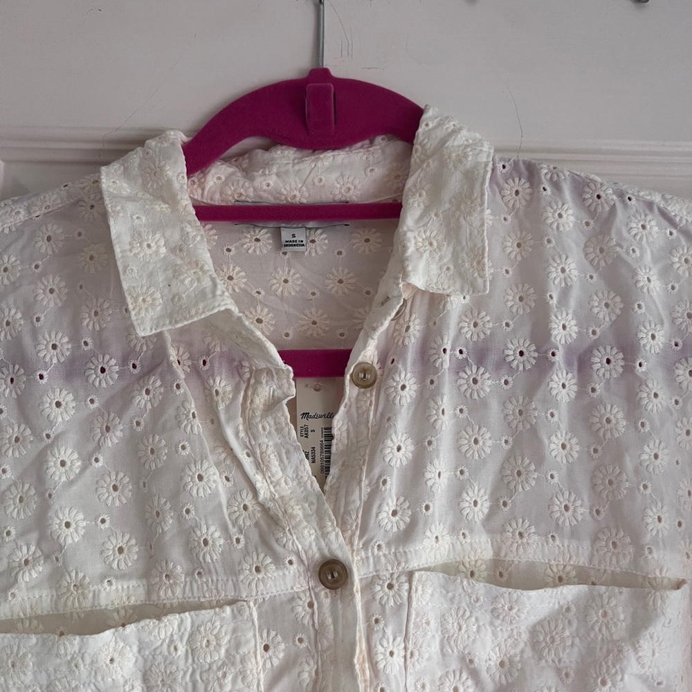 Madewell Cream Button Down Shirt - Picture 3 of 5